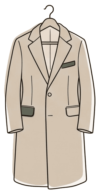 Un cappotto, una camicia, un paio di pantaloni, una borsa e una scarpa: i capi disegnati dentro Armadio